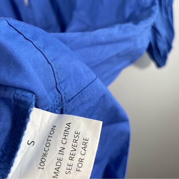 NWT Vici Lavender J Blue 100% Cotton Poplin Button Down Shirt Mini Dress Small - Picture 9 of 15